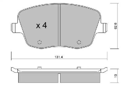 Комплект тормозных колодок (AISIN: BPVW-1019)